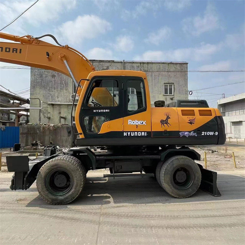 R210W 9 Trang web giới hạn máy đào bánh lốp Hyundai Trọng lượng vận hành hạng nặng 22 tấn