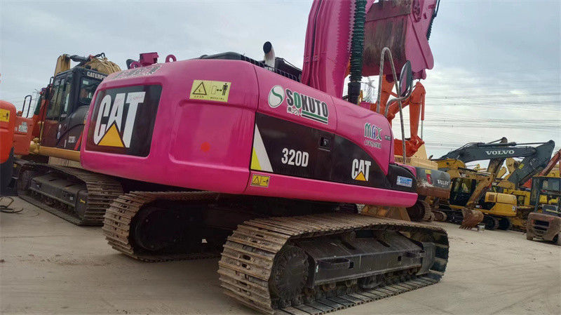 Bánh xích đã qua sử dụng Máy xúc CAT 320D Máy di chuyển trái đất Pink Caterpillar 320 320C 320D