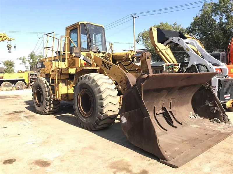 Sơn gốc sử dụng CAT 966F Loader bánh xe cũ Caterpillar CAT 966 Loader phía trước