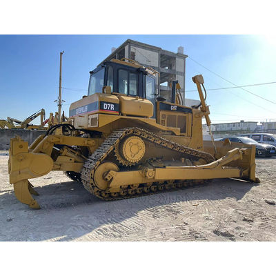 D7R Máy ủi Caterpillar đã qua sử dụng Máy ủi bánh xích màu vàng